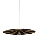 Vernon raffia striped pendant ø98 | polished brass