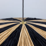 Vernon raffia striped pendant ø98 | polished brass