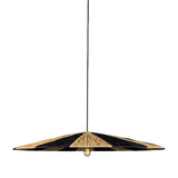 Vernon raffia striped pendant ø98 | polished brass