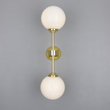 Yaounde double globe wall light | polished brass