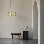 Collector chandelier 5 | crème and polished brass