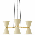 Collector chandelier 5 | crème and polished brass
