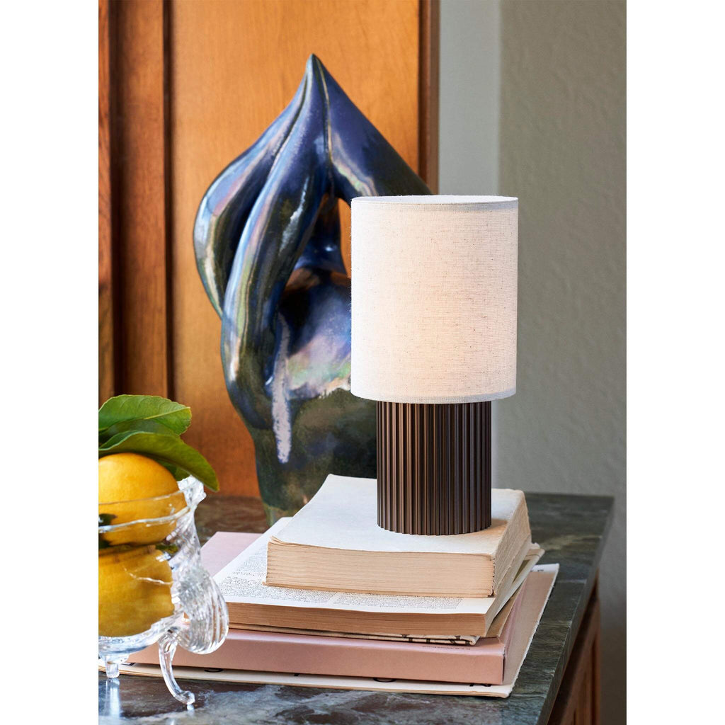 Manhattan SC52 portable table lamp bronzed & canvas - candeeiro
