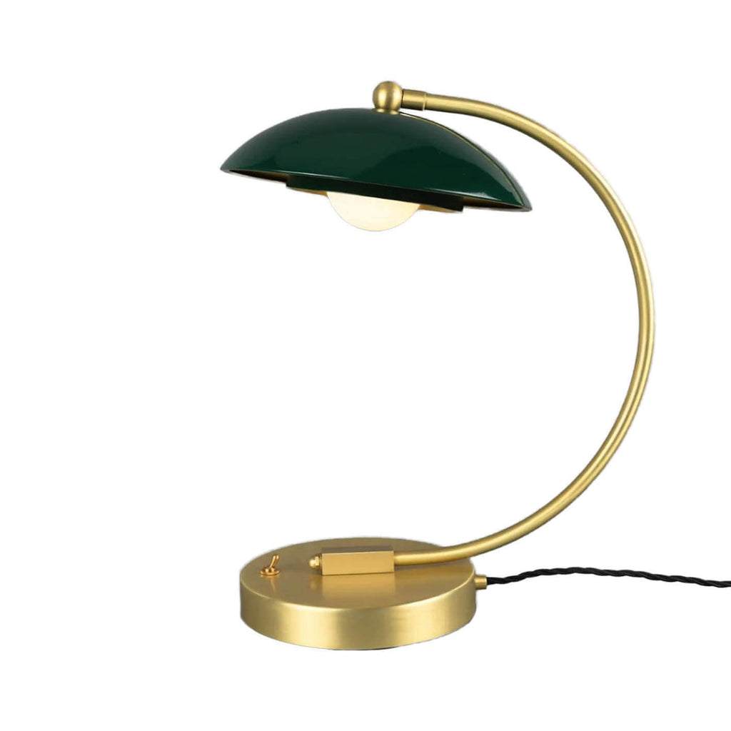 Marrakesh table lamp satin brass and racing green - candeeiro de