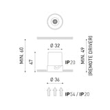 Shot Light trimless XS ⌀3 IP54 | black