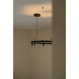 Tura pendant multi | stripped aged gold / black leather