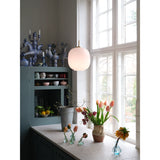 VL 45 Radiohus pendant ⌀17-37 | brass / glossy white opal glass