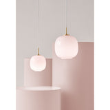VL 45 Radiohus pendant ⌀17-37 | brass / glossy white opal glass