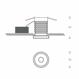 Pull recessed ø35 | black