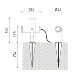 Skip outdoor spike IP65 | textured grey