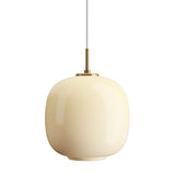 VL 45 Radiohus pendant ⌀17-37 | brass / glossy white opal glass