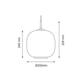 VL 45 Radiohus pendant ⌀17-37 | brass / glossy white opal glass