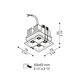 Kura 2x2 recessed IP65 | black