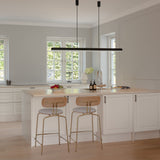 Hazel Branch linear pendant | white and brushed steel
