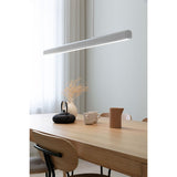 Hazel Branch linear pendant | white and brushed steel