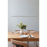 Hazel Branch linear pendant | white and brushed steel